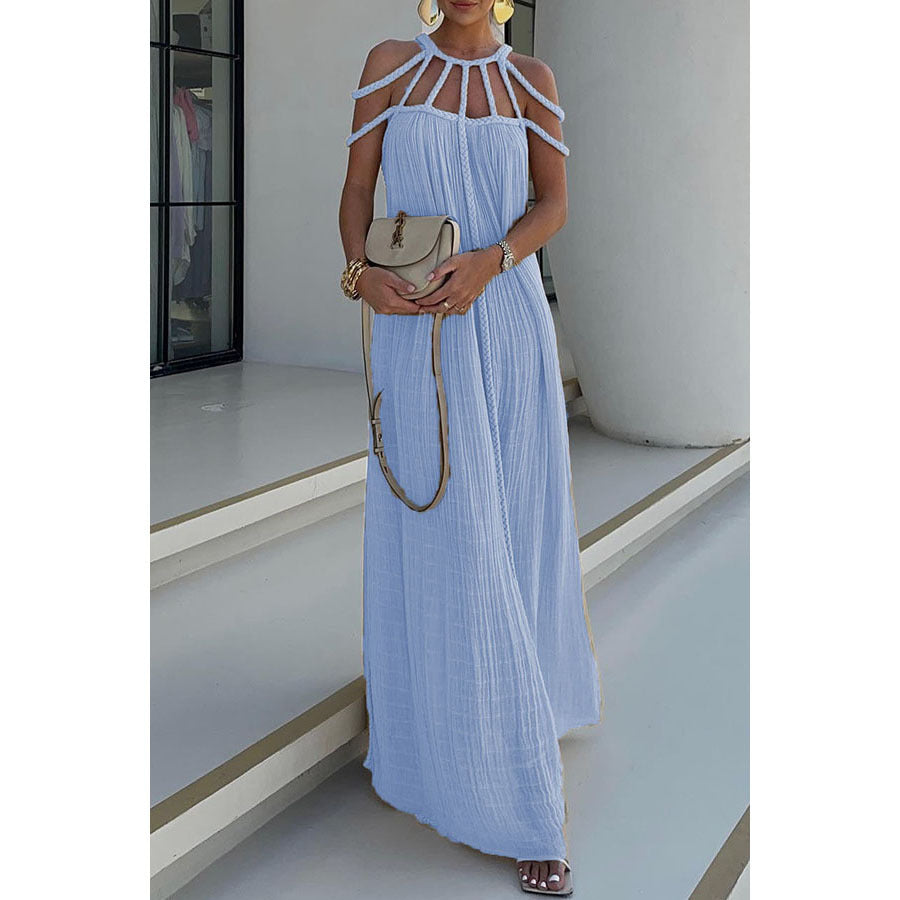 FINNE | Bohemian Maxi Jurk met Gevlochten Details – Luchtige Zomerstijl