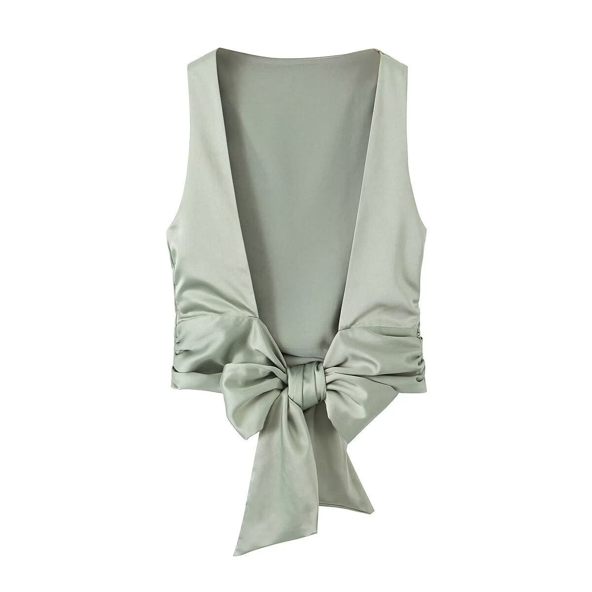 WILLEMIJN | Mouwloze Top Dames – Elegante Top met Strik op de Rug