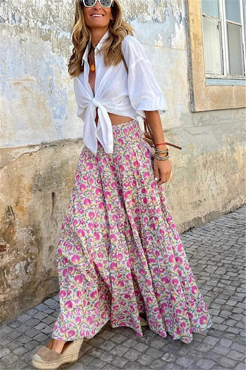 AXELLE | Maxi Rok met Print – Zomerse Lange Rok in Ibiza-Stijl