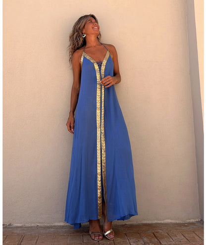 LIV | Maxi Jurk met Gouden Details – Zomerse Elegantielook