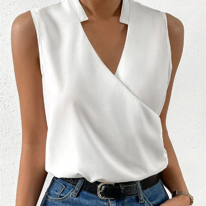 HELENA | Mouwloze Overslagtop – Elegant & Comfortabel in één
