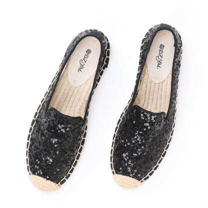 SILKE | Gouden Glitter Espadrilles Dames – Zomerschoenen met Pailletten