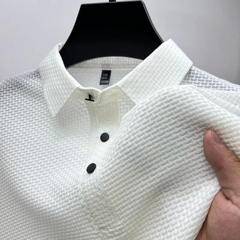 MILAN | Heren Polo met Luxe Textuur – Korte Mouw Slim Fit