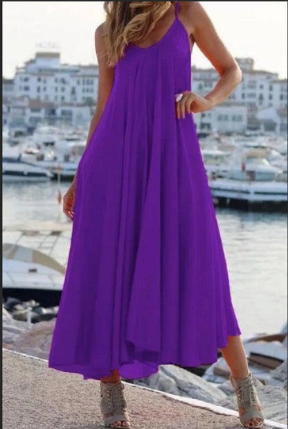 MEA | Zomerse Maxi Jurk met Spaghettibandjes
