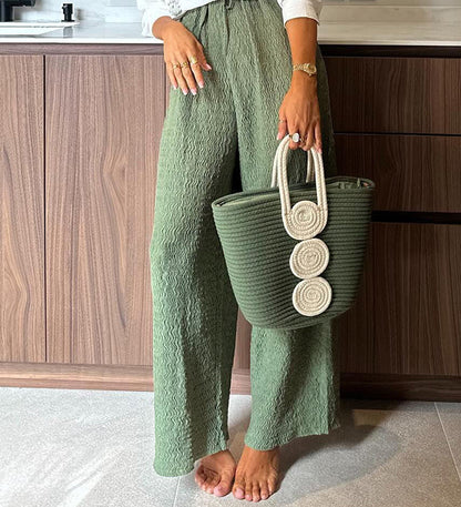 VESA | Palm Chic Set – Tropisch Blouse & Wijde Broek