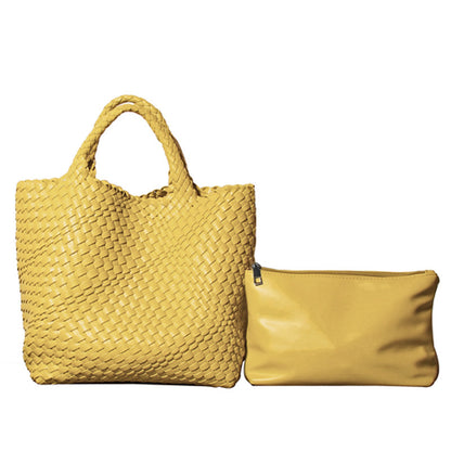 YENTE | Gevlochten Shopper – Zomerse Grote Tas met Binnenpouch