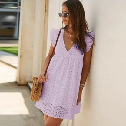 PILAR | Zomerse Katoenen Broderie Jurk – Meerdere Kleuren