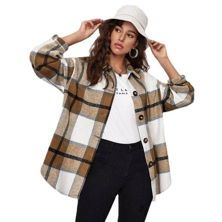 AMIRA | Oversized Shacket Dames Ruit – Stijlvol, Warm & Comfortabel