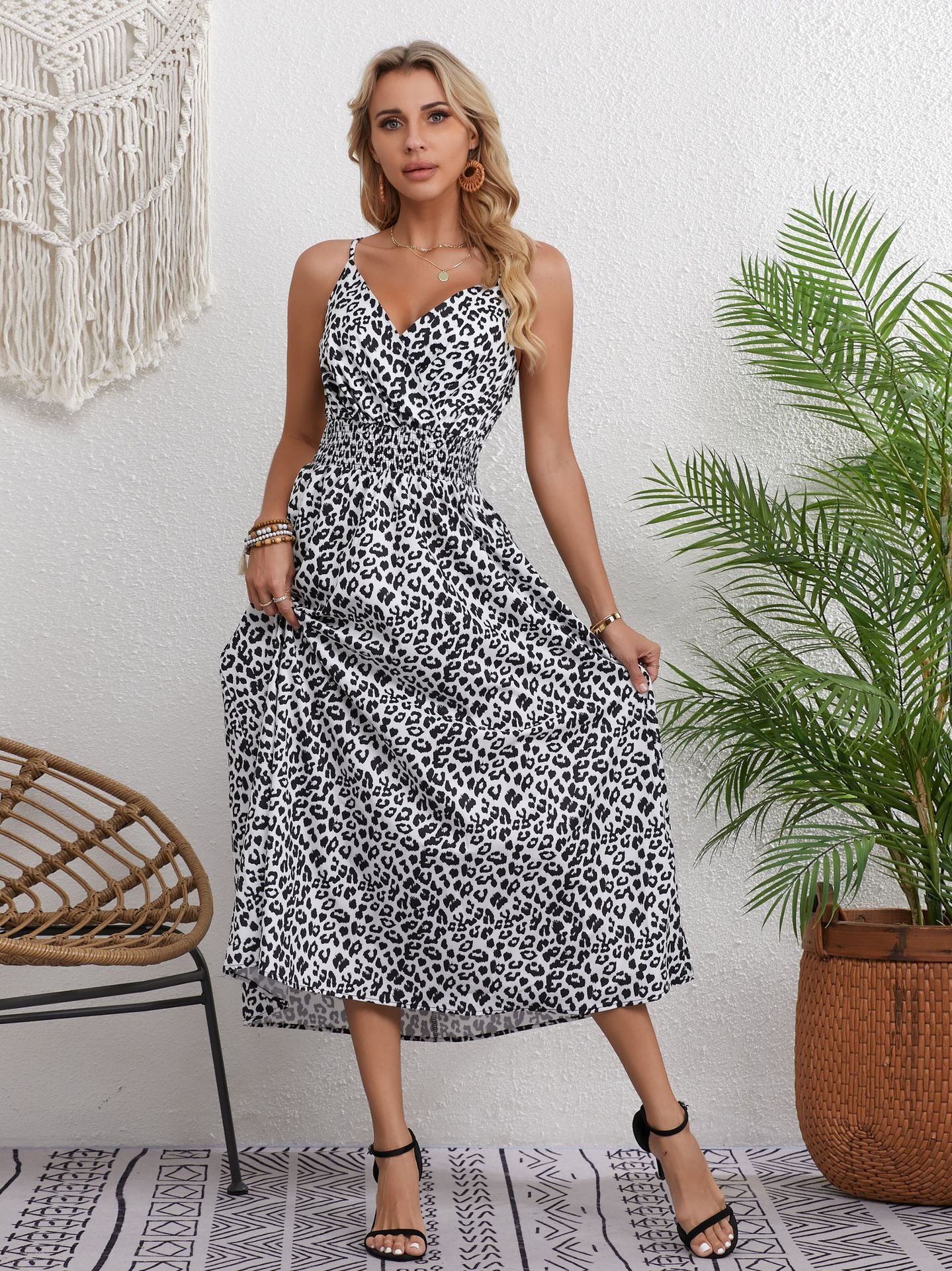 ZHEN | Leopard Print Zomerjurk – Elegante Animal Print