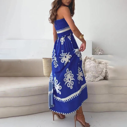 NYNKE | Zomerse strapless jumpsuit met bohemian print
