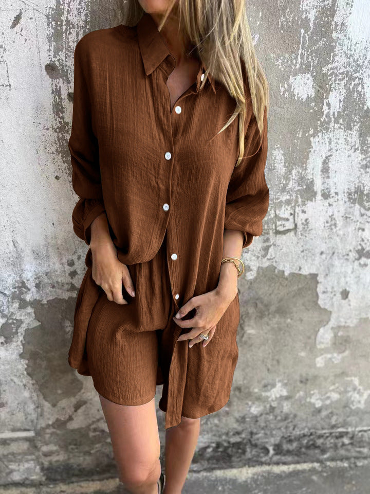 ELINA | Dames Zomerset van Luchtig materiaal – Blouse & Short Combi