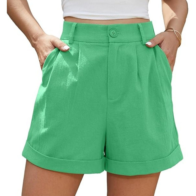 ROSALIE | High Waist Shorts met Omgeslagen Zoom - Zomer Must-Have