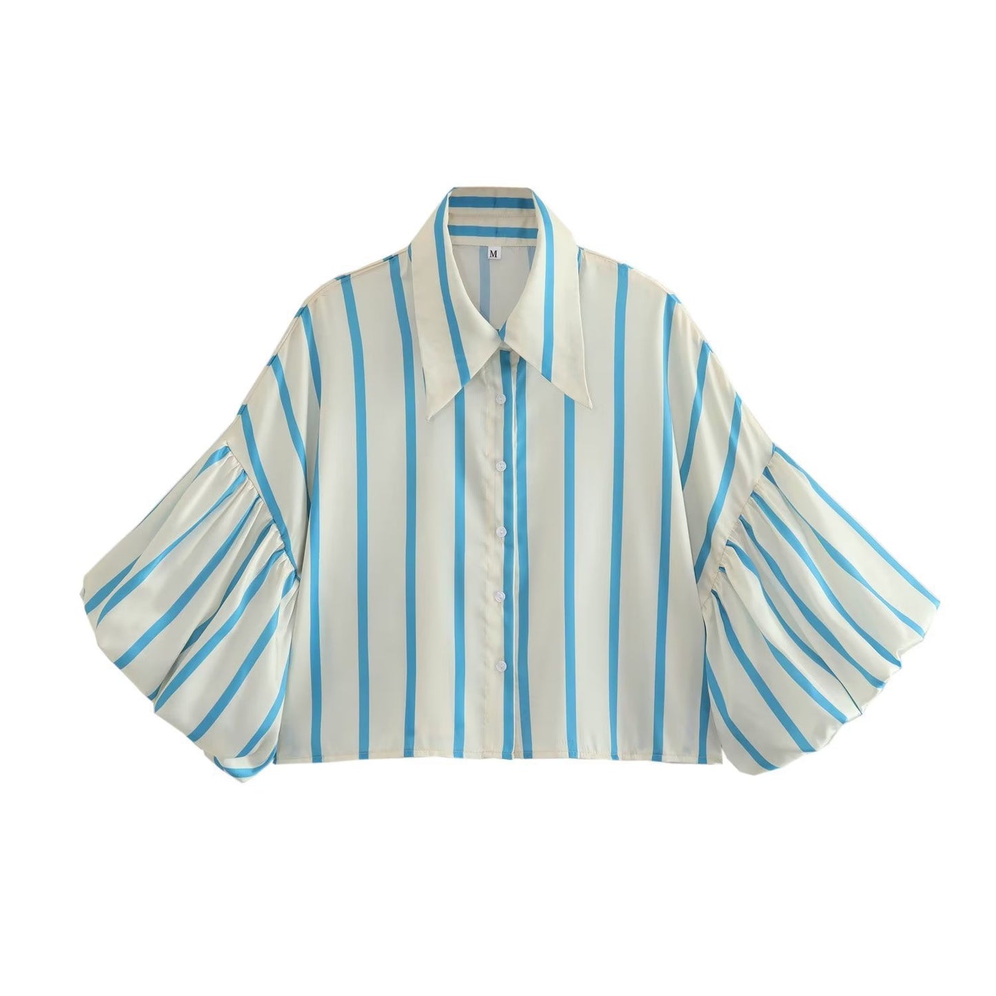 VLINDER | Gestreepte Blouse met Pofmouwen – Stijlvolle Statement Top