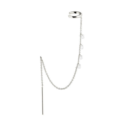 CHRISTELLE | Witgouden Chain Ear Cuff Oorbel – Luxe & Verfijnd Statement Sieraad