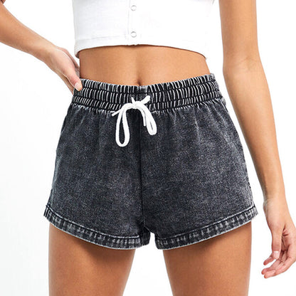 KIEK | Denim Look Dames Short – Comfortabele High-Waist Korte Broek met Koordsluiting | Zomer & Lounge