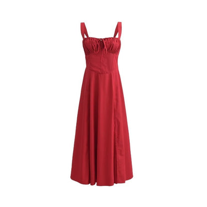 LORENA | Zomerjurk Dames met Corset Top en Split – Romantische Midi Jurk