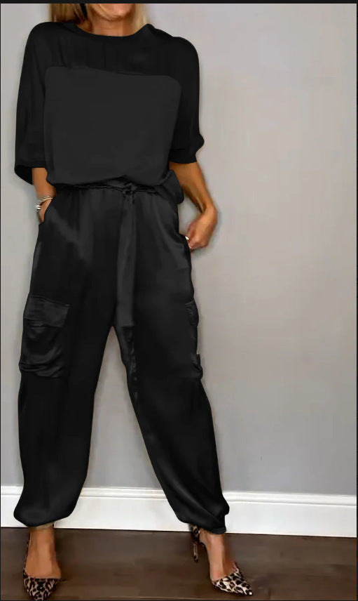 ISABELLE | Satijnen Two-Piece Set Dames – Luxe Outfit in Meerdere Kleuren