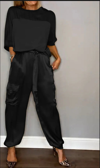 ISABELLE | Satijnen Two-Piece Set Dames – Luxe Outfit in Meerdere Kleuren
