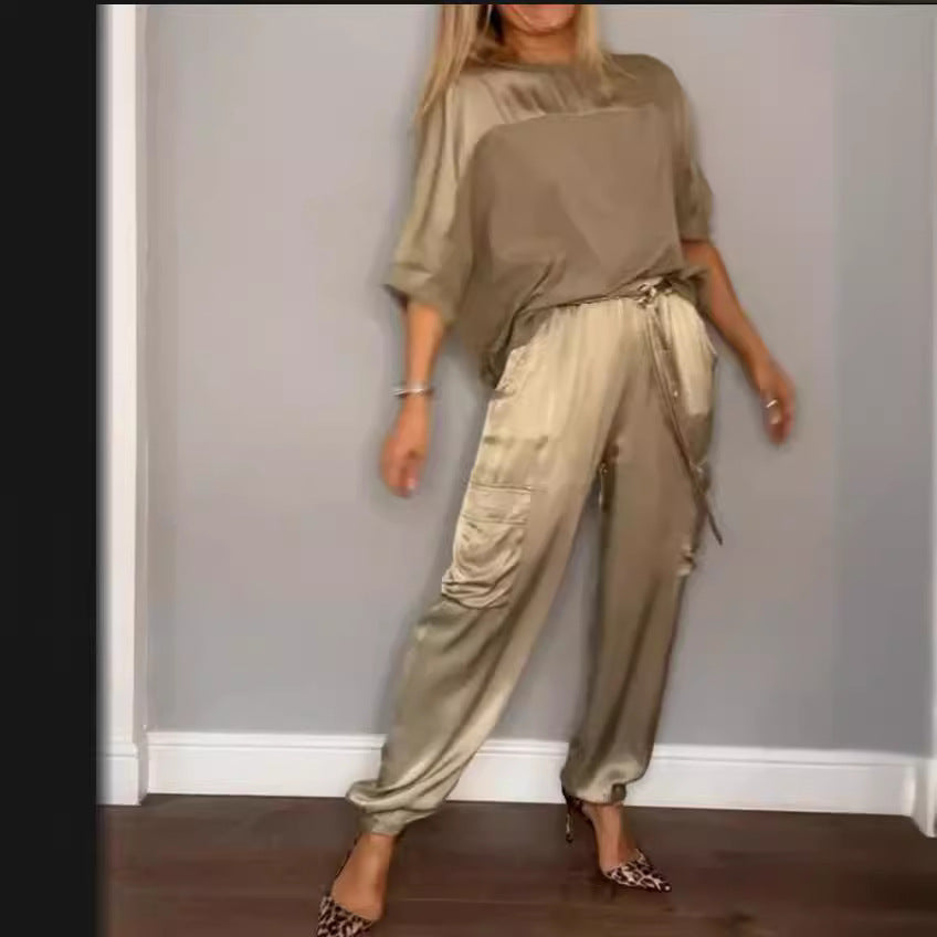 ISABELLE | Satijnen Two-Piece Set Dames – Luxe Outfit in Meerdere Kleuren