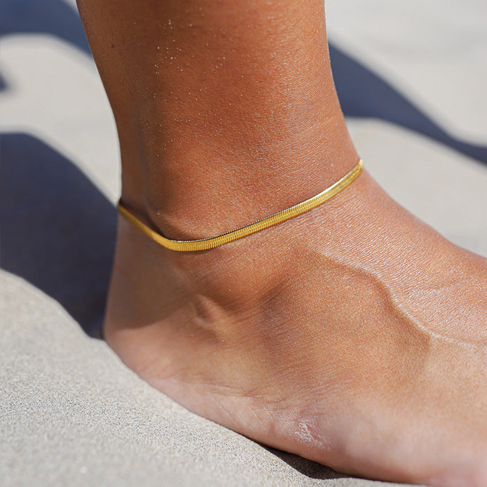 KRISTEL | Gouden Minimalistische Enkelbandjes – Waterdicht Enkelbandje voor Dames