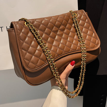IVANA | Gewatteerde Schoudertas Dames met Goudkleurige Ketting – Luxe Crossbody Tas