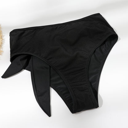 ESRA | Zwarte Bikini Dames – High Waist Met Goud Detail & Striksluiting