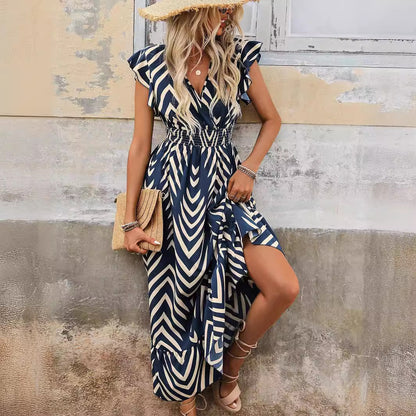 ISHA | Zomerse maxi-jurk met grafische print – elegantie & comfort in één look