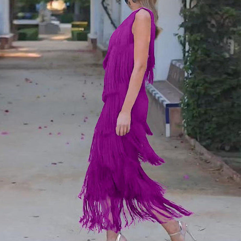 LANZA | Fringe Jurk – Flowy Feestjurk vol Beweging & Glamour