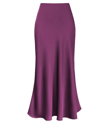 MARLEEN | Satijnen Maxi Rok – Elegante kleurige Rok met Glans & Flow