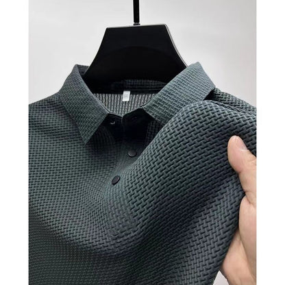MILAN | Heren Polo met Luxe Textuur – Korte Mouw Slim Fit