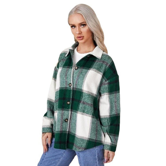 AMIRA | Oversized Shacket Dames Ruit – Stijlvol, Warm & Comfortabel
