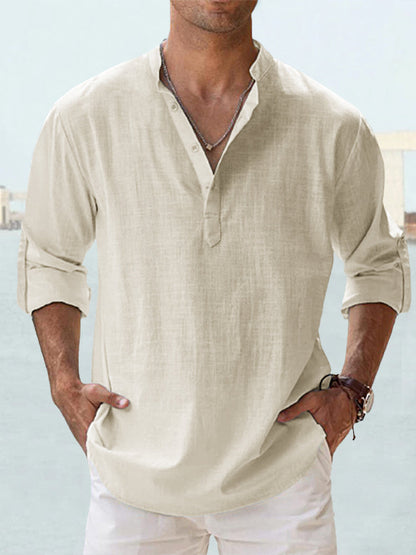 WILLIAM | Linnen Look Heren Shirt – Lichtgewicht Casual Overhemd Voor Zomer