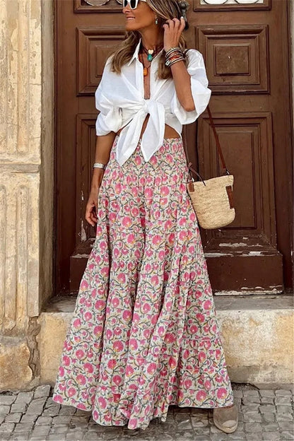 AXELLE | Maxi Rok met Print – Zomerse Lange Rok in Ibiza-Stijl