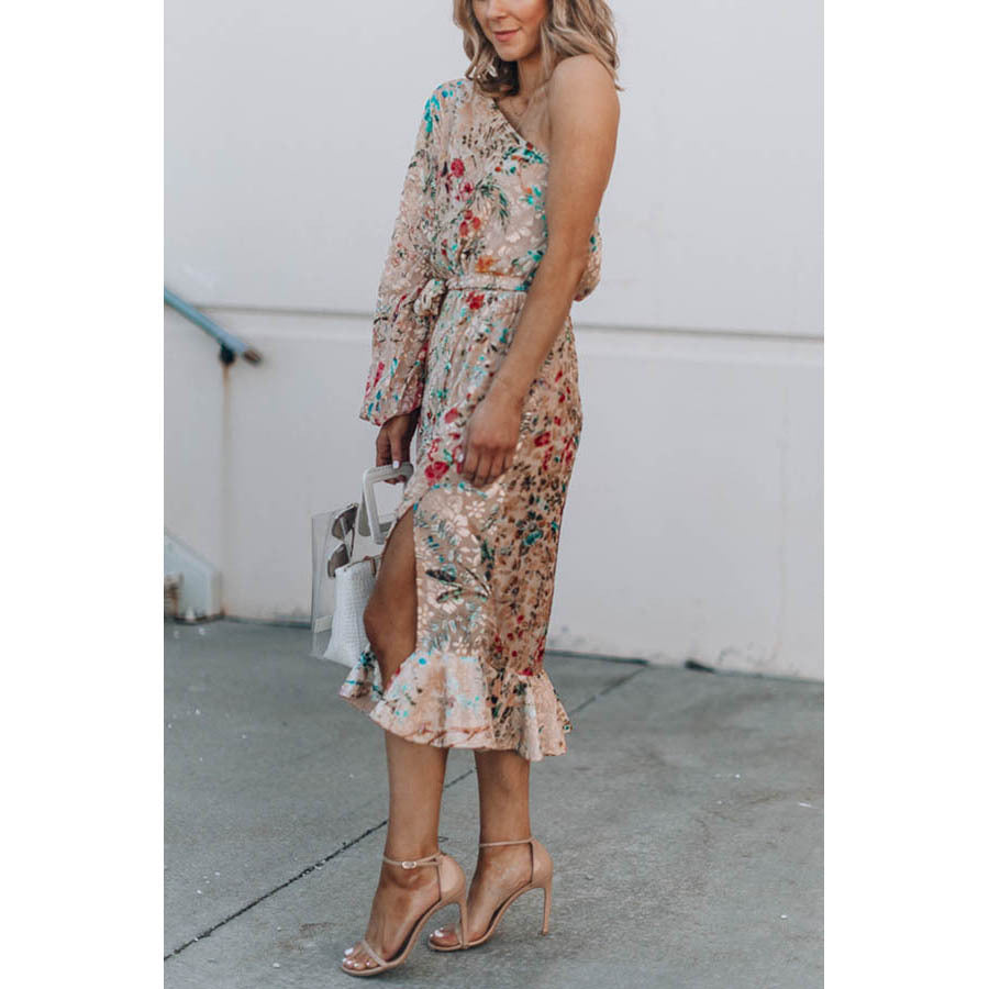 DYLANA | One Shoulder Bloemenjurk – Asymmetrische Glamour met Bloemenprint