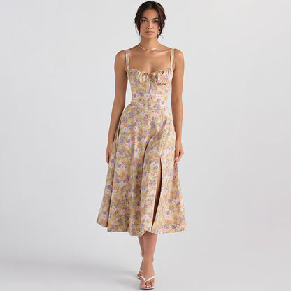 SOPHIE | Elegante Zomerjurk voor Dames met Gestruinde Top en Vloeiende Pasvorm