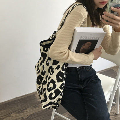 KACY | Canvas Leopard Shopper – Matchende Tas voor Moeder & Dochter