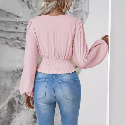 TOULOUSE | Chiffon Wrap Top – Elegante V-Hals & Flowy Mouwen