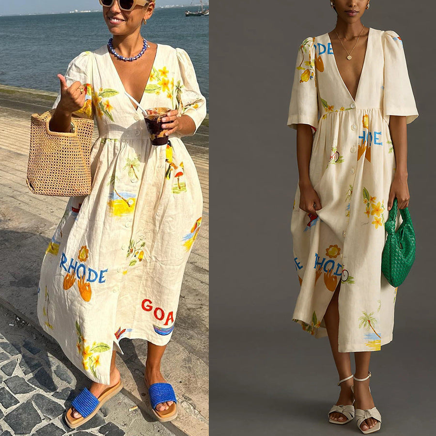 KATJA  | Zomerse Luchtige Jurk voor Dames met print