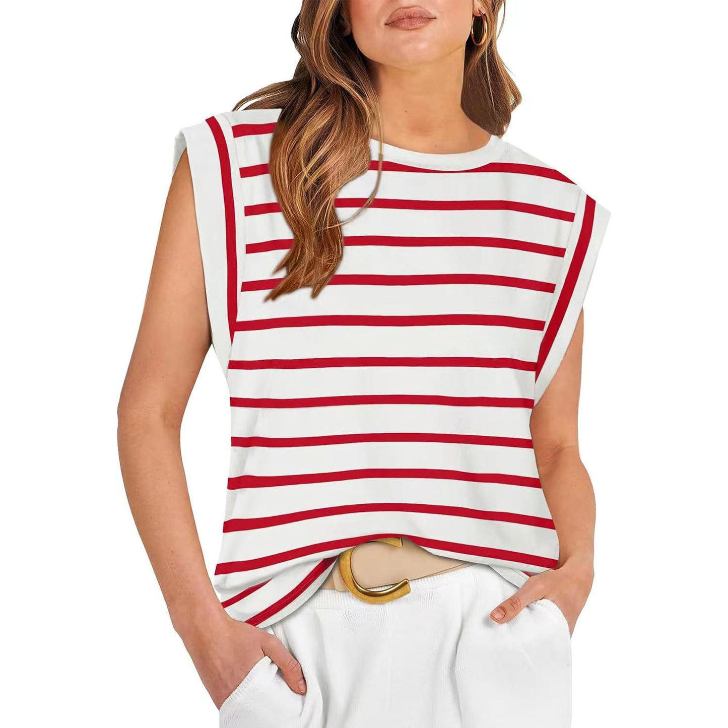 MOLLY | Mouwloze Top met Schouderdetail – Stoer, Vrouwelijk & Tijdloos Casual