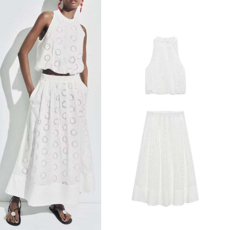TAYLOR | Geborduurde Zomerset – Top & Rok Los Verkrijgbaar of als Set