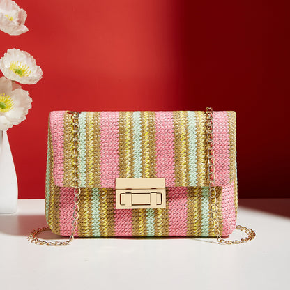VIVIAN | Rainbow Chic Clutch – Vrolijke Elegantie met Gouden Details