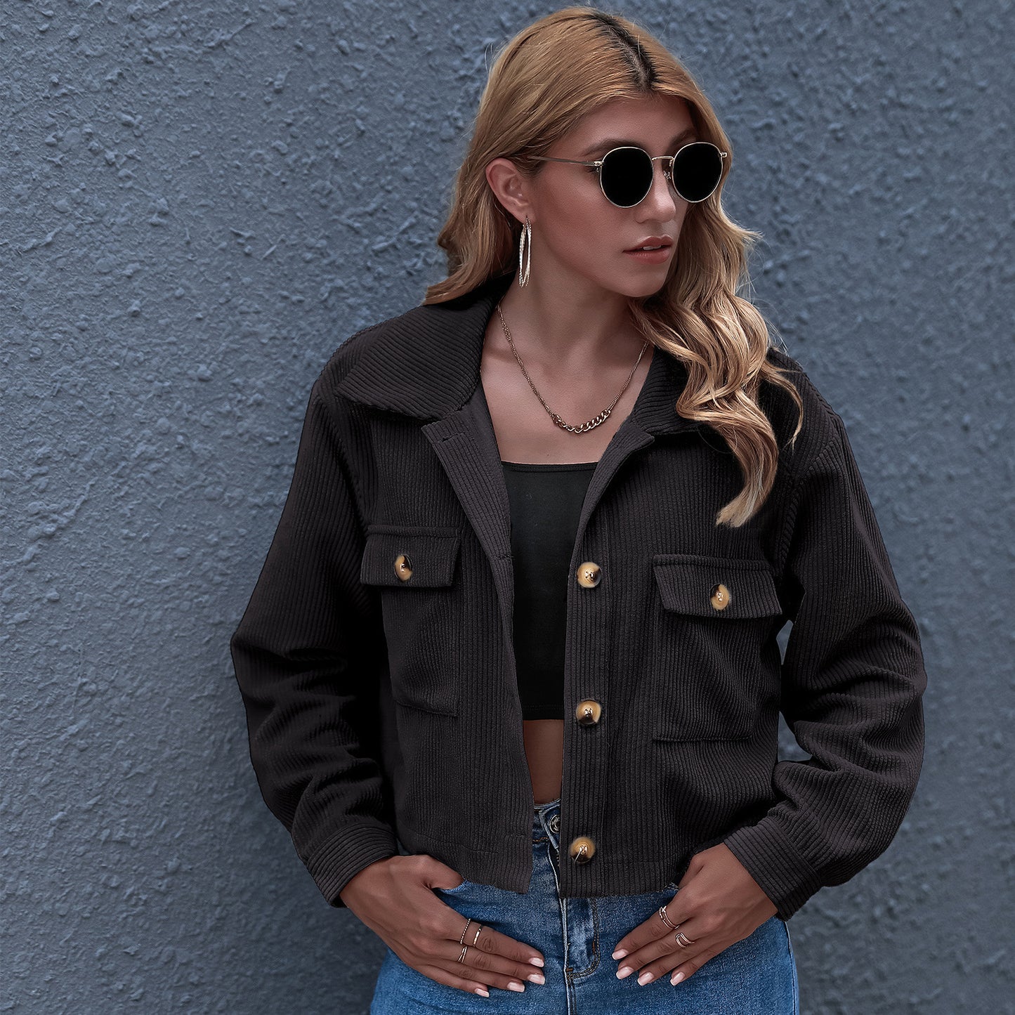 SIDNEY | Cropped Ribcord Jacket – Stoer & Stylish Overjasje