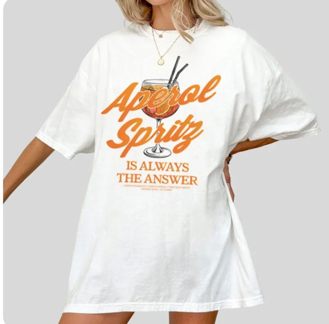 JULIA | Oversized T-shirt "Aperol Spritz Is Always The Answer" – Statement Shirt voor Dames
