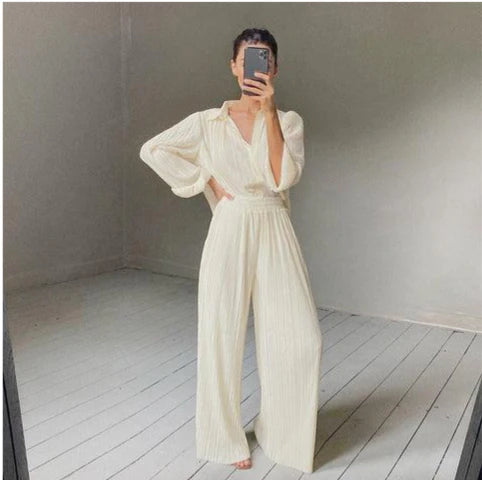 FLORINE | Elegante Jumpsuit met Wijde Pijpen – Dames